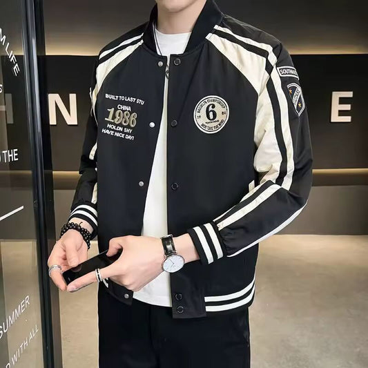 Men's Jacket Spring and Autumn Style Trendy Brand Contrasting Color Jacket Autumn New Casual Baseball Uniform